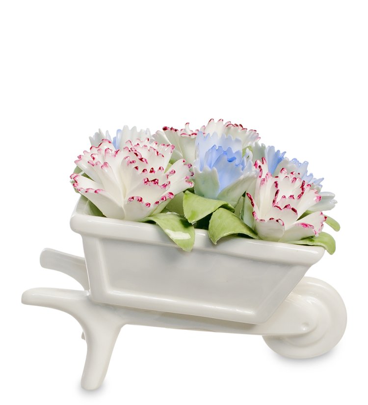 Композиция из фарфора Тележка с цветами Pavone CMS-33/72, фотография сбоку