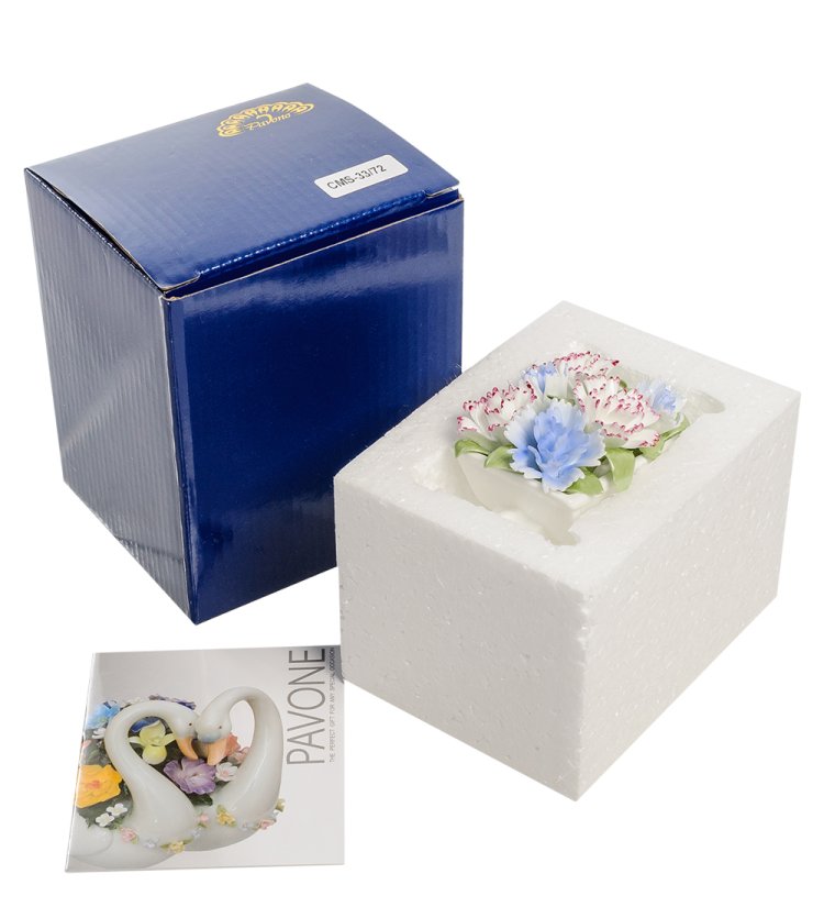 Композиция из фарфора Тележка с цветами Pavone CMS-33/72, фотография в упаковке