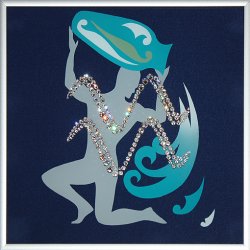 Картина Водолей-стихия года c кристаллами Swarovski