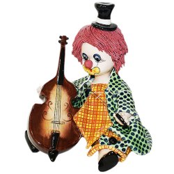 Фарфоровая статуэтка Клоун с контрабасом