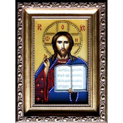 Икона с кристаллами Swarovski - Господь Вседержитель