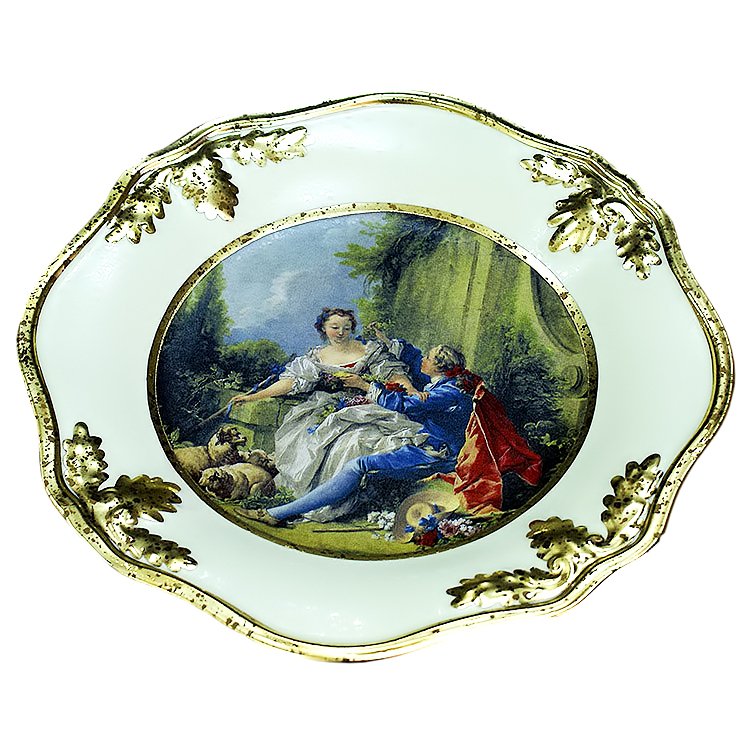 Декоративное круглое блюдо Живопись Буше - Свидание Bruno Costenaro M695/BOU
