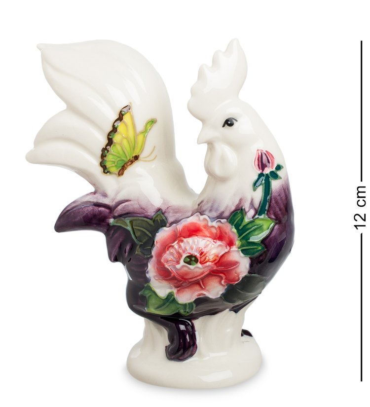 Статуэтка из фарфора Петух с большим цветком Pavone JP-91/ 4