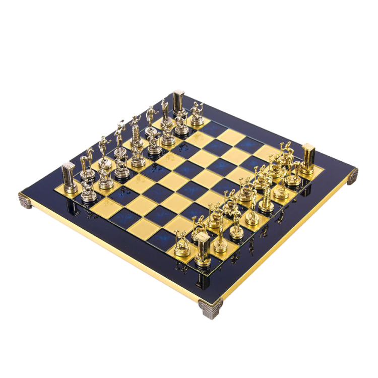 Шахматы на синей доске Минойский период Manopoulos MP-S-8-36-BLU