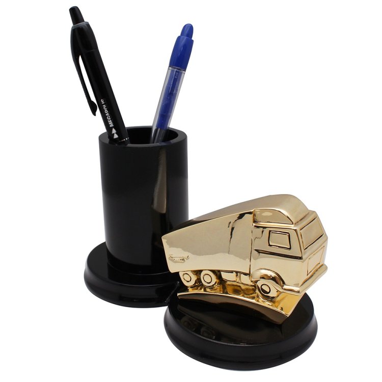 Подставка для ручек Дальнобойщику (золотая)