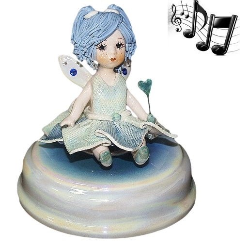 Статуэтка из фарфора музыкальная Маленькая фея голубая