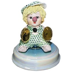 Статуэтка из фарфора Клоун с тарелками (музыкальная)