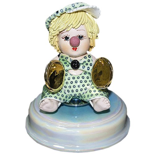 Статуэтка из фарфора Клоун с тарелками (музыкальная)