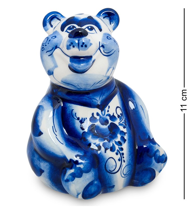Фигурка Медведь Потапыч Голубая гжель ГЛ-248