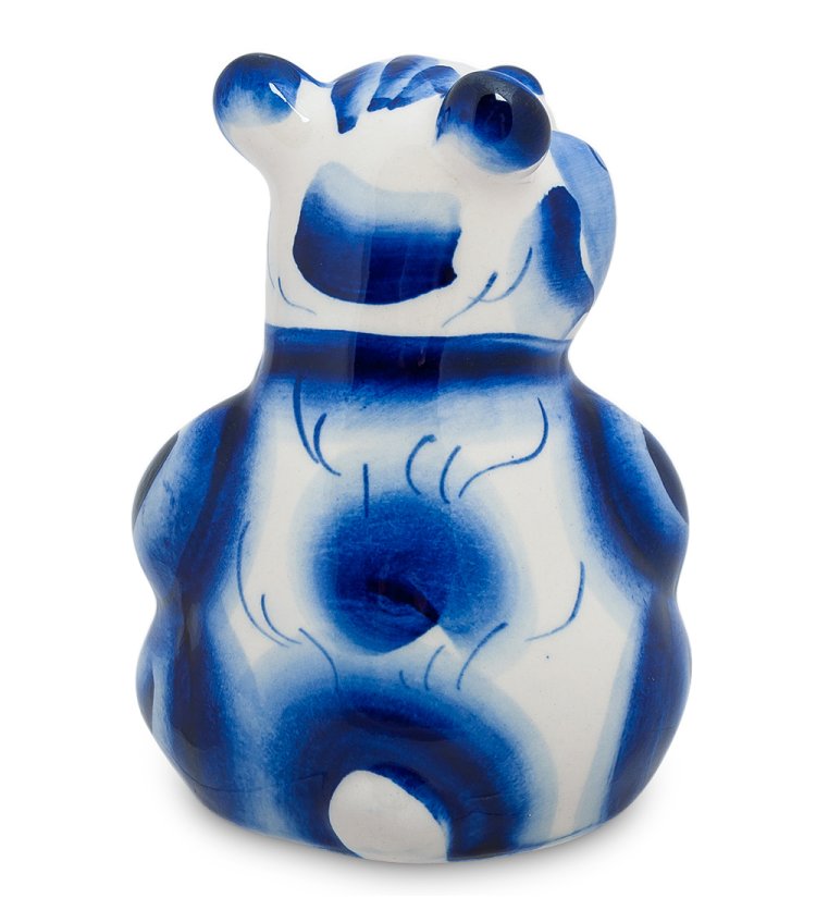 Фигурка Медведь Потапыч Голубая гжель ГЛ-248, фотография со спины