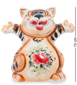 Фигурка Большой Кот Добряк Цветная гжель