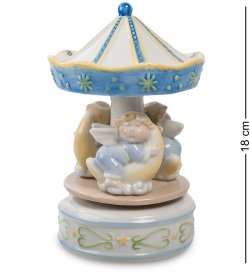 Музыкальная Статуэтка из фарфора карусель с ангелочками