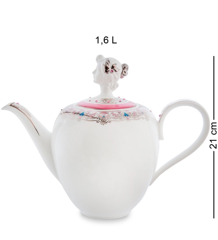 Чайный сервиз на 6 персон из фарфора Примадонна Pavone JK- 01, фотография чайника