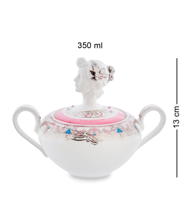 Чайный сервиз на 6 персон из фарфора Примадонна Pavone JK- 01, фотография сахарницы
