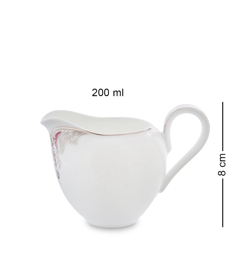 Чайный сервиз на 6 персон из фарфора Примадонна Pavone JK- 01, фотография молочника