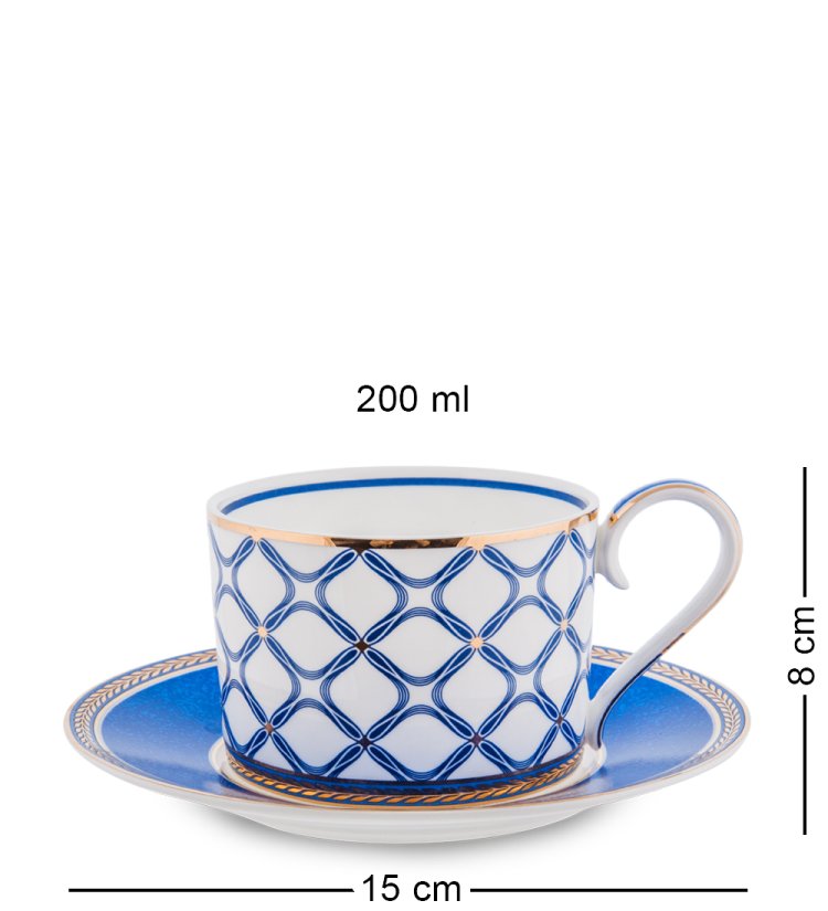 Чайный сервиз на 6 персон из фарфора Элегантность Pavone JK- 92, фотография чайной пары