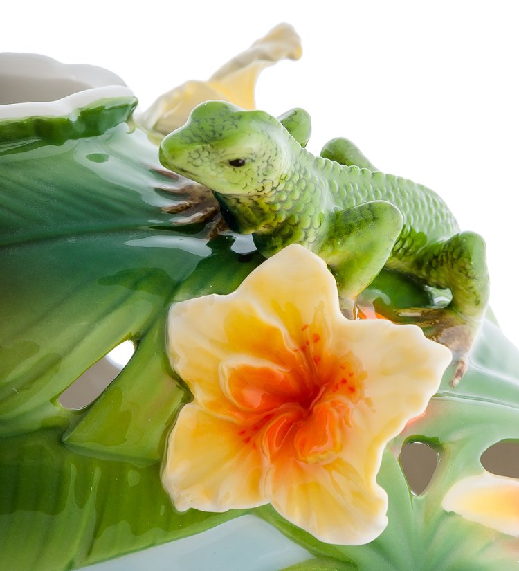 Ваза из фарфора для цветов Тропики Pavone FM-04/ 1, фотография крупным планом