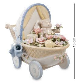 Музыкальная фигурка из керамики Голубая Коляска