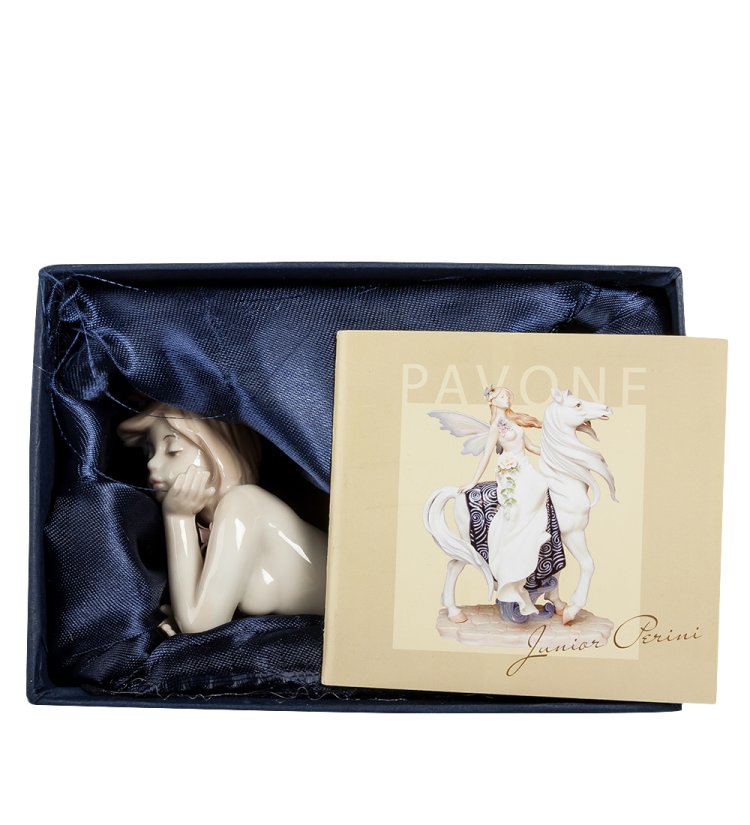 Фигурка из фарфора Русалка Pavone JP-17/ 4, фотография в упаковке
