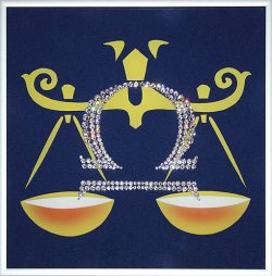 Картина Весы-стихия года c кристаллами Swarovski
