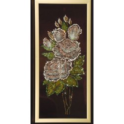 Картина Роза 30х70 c кристаллами Swarovski