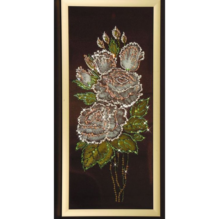 Картина Роза 30х70 c кристаллами Swarovski
