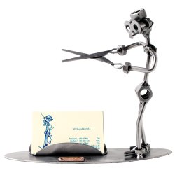 Подставка под визитки Парикмахер - Фигурка из металла