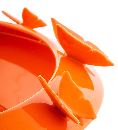 Ваза для фруктов из фарфора Коралловые Бабочки Pavone FM-89/12, увеличенный вид бабочек