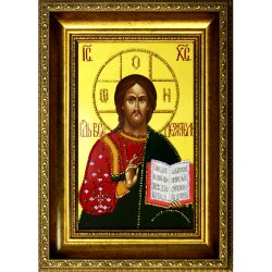 Икона с кристаллами Swarovski - Господь Вседержитель