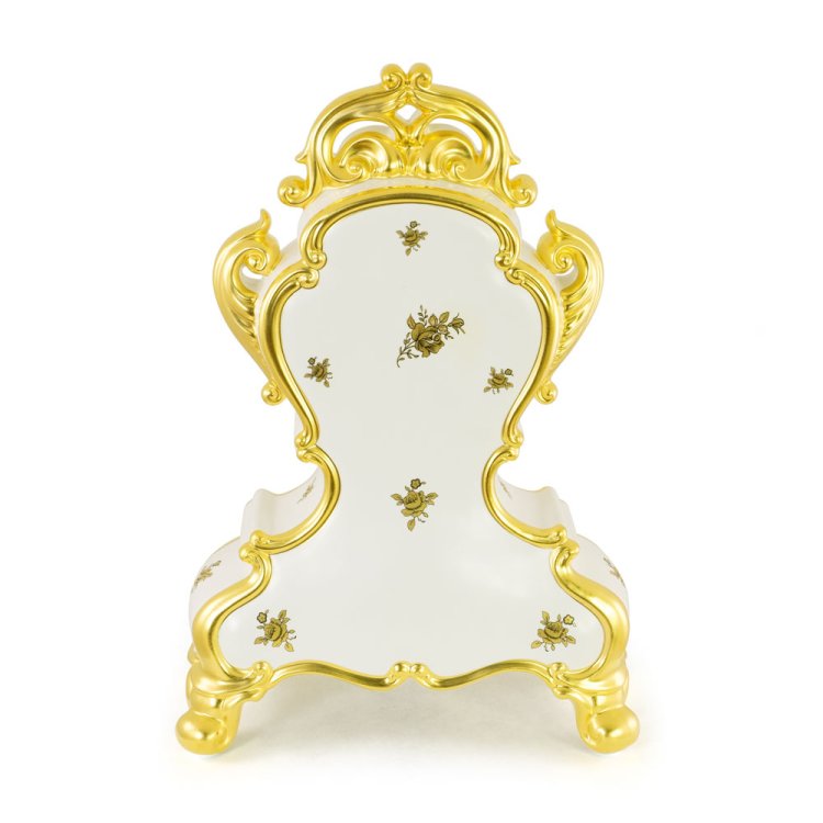 Часы настольные из керамики коллекция Fiori Gold Migliore De Luxe 27510, фотография с обратной стороны