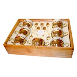 Чайный набор на 6 персон в дизайне под дерево