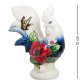 Статуэтка из фарфора Петух с большим цветком и бабочками Pavone JP-91/ 6