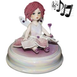 Статуэтка из фарфора музыкальная Маленькая фея фиолетовая