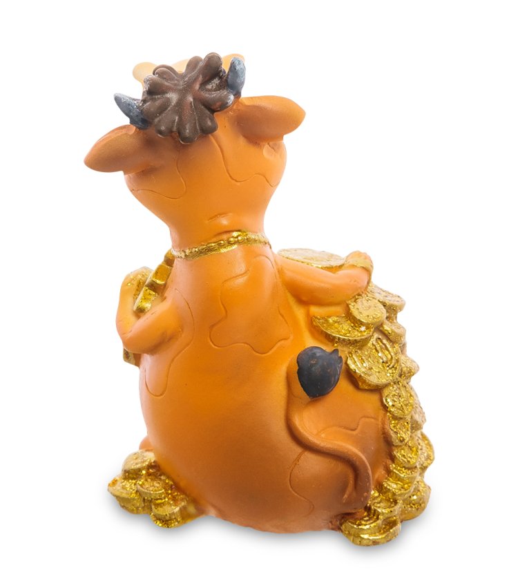 Статуэтка Денежный Бык символ 2021 года, высота 10 см AF-1012/4, фотография со спины