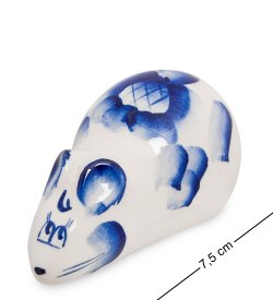 Фигурка Большая Мышка-норушка Голубая гжель