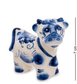 Статуэтка Милая Корова символ 2021 года - Голубая гжель