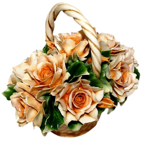 Статуэтка из фарфора корзина с чайными Розами