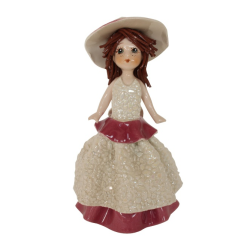 Фарфоровая статуэтка Девочка в шляпке в белом платье