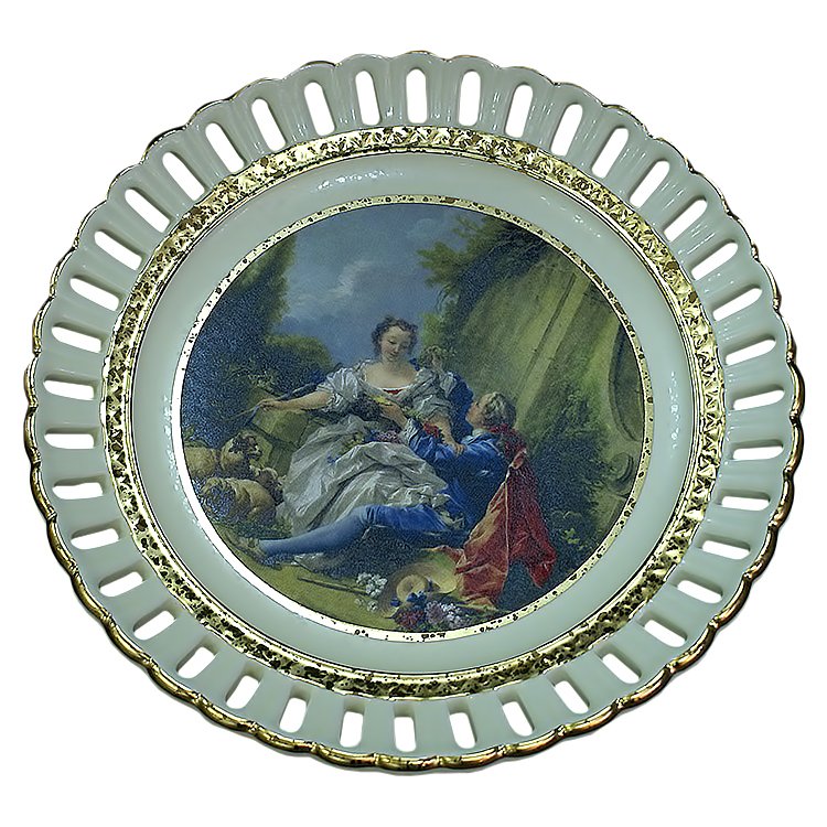 Декоративная тарелка Буше с золотом Bruno Costenaro M284/BOU