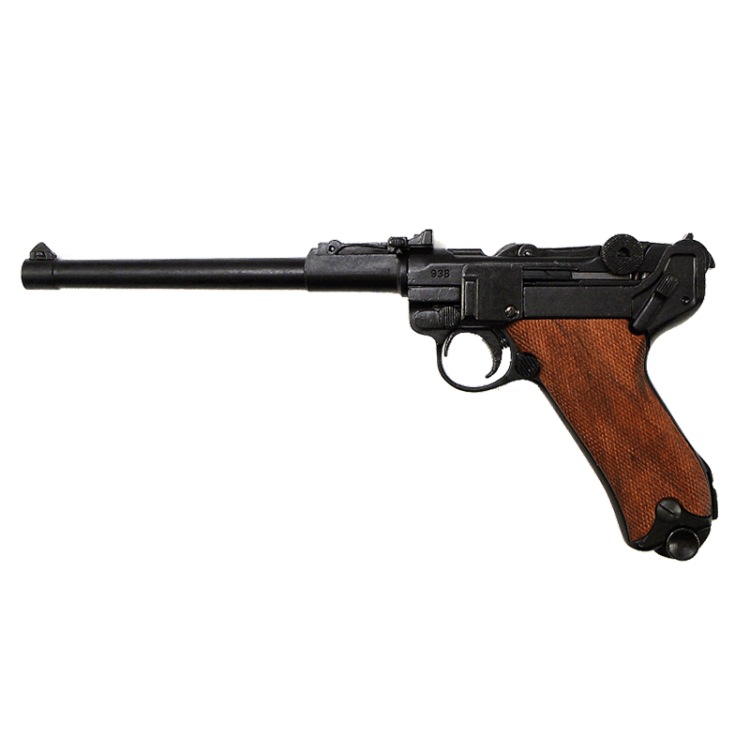 Макет Пистолета парабеллум Люгер Р08 артиллерийский, коричневый Denix M-1145