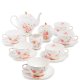 Чайный сервиз на 6 персон из фарфора Санта Магдалена, розовый Pavone AS-93