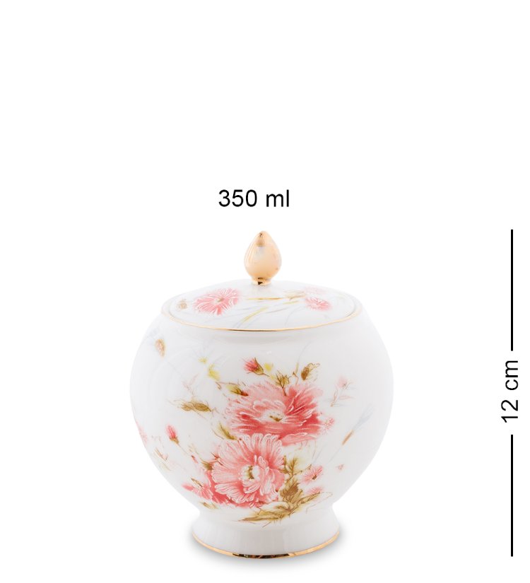 Чайный сервиз на 6 персон из фарфора Санта Магдалена, розовый Pavone AS-93, фотография сахарницы