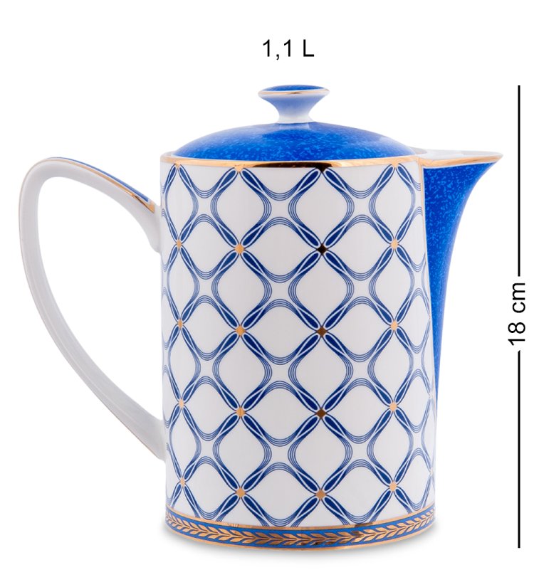 Чайный сервиз на 6 персон с тарелками Элегантность Pavone JK- 93, фотография чайника