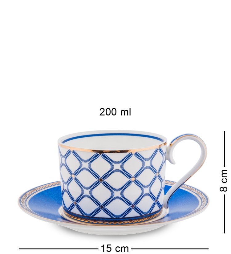 Чайный сервиз на 6 персон с тарелками Элегантность Pavone JK- 93, фотография чайной пары