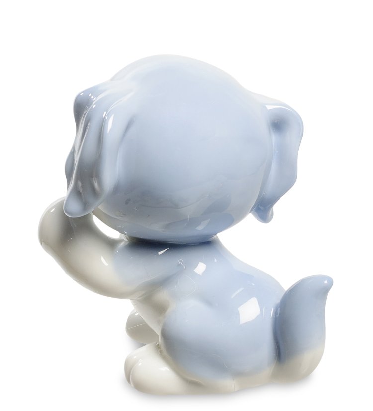 Статуэтка из фарфора Маленькая собачка с поднятой лапкой Pavone JP-101/ 4, фотография со спины