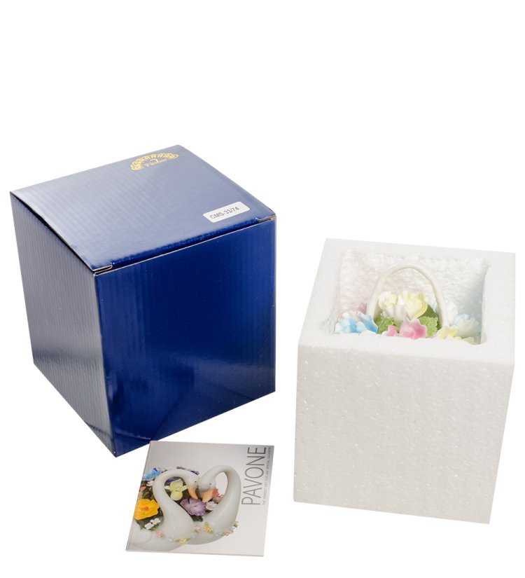 Композиция из фарфора Цветочная корзина Pavone CMS-33/74, фотография в упаковке