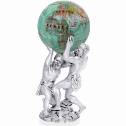 Статуэтка два Атланта с Зеленым глобусом Linea Argenti