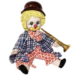 Фарфоровая статуэтка Клоун с трубой