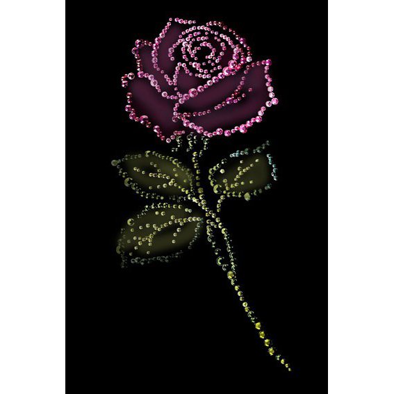 Картина Роза c кристаллами Swarovski