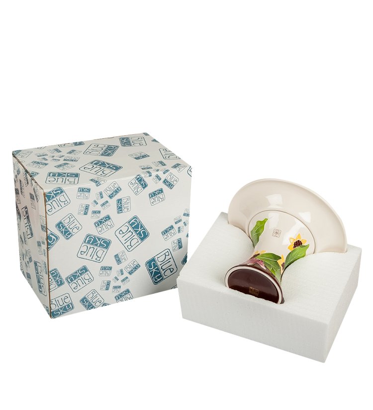 Конфетница из керамики Герберы Blue Sky BS- 38, фотография в упаковке